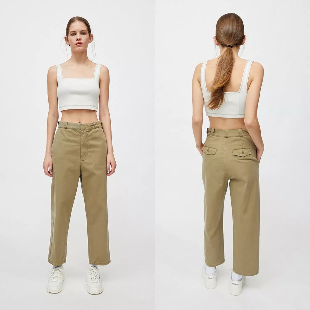 Urban Outfitters BDG Ella High-Waisted Cotton Chino Pant in Olive Size 4